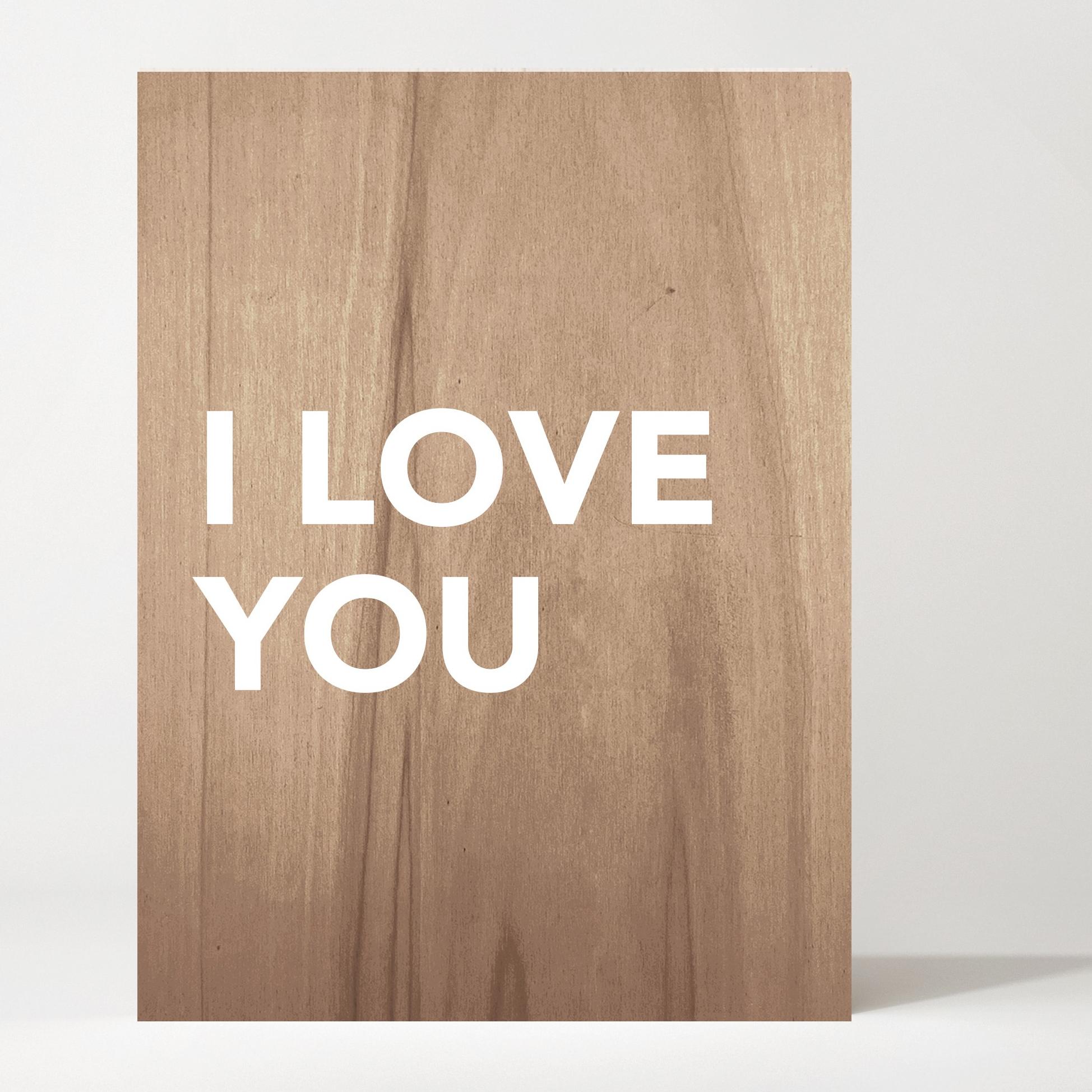 Tableau en bois I love you Hauteur: 40 Longueur: 30 Largeur: 1