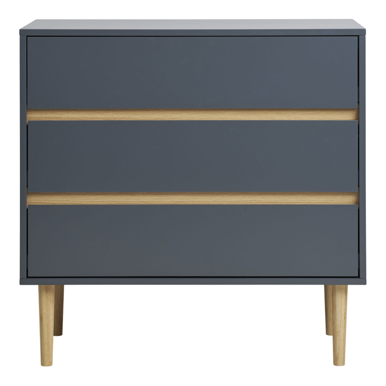 Cassettiera Bisley a 3 cassetti in legno grigio scuro 80×40×80 cm