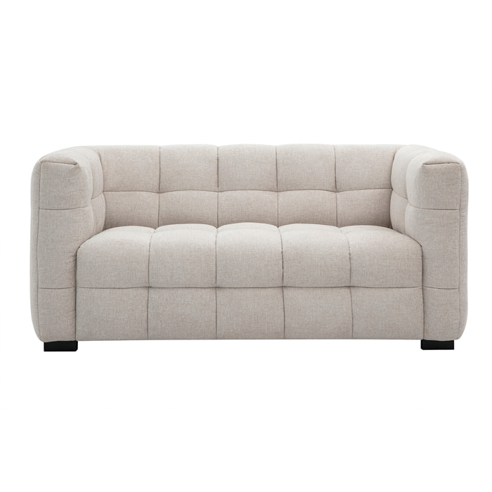 Canapé design 2 places en tissu effet velours texturé beige CORTO