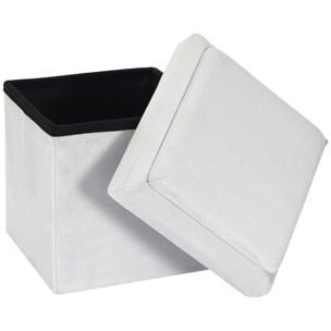 Coffre Pouf Pliable Compatible Brique Gris