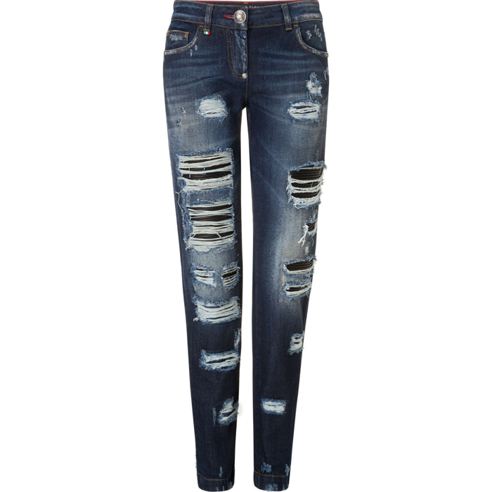 PHILIPP PLEIN boyfriend denim "lot to do"