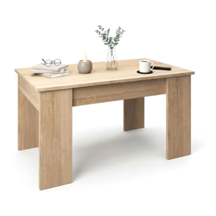 Mesa de centro elevable con almacenaje en roble canadian 90x43-53 cm Norak Roble Canadian