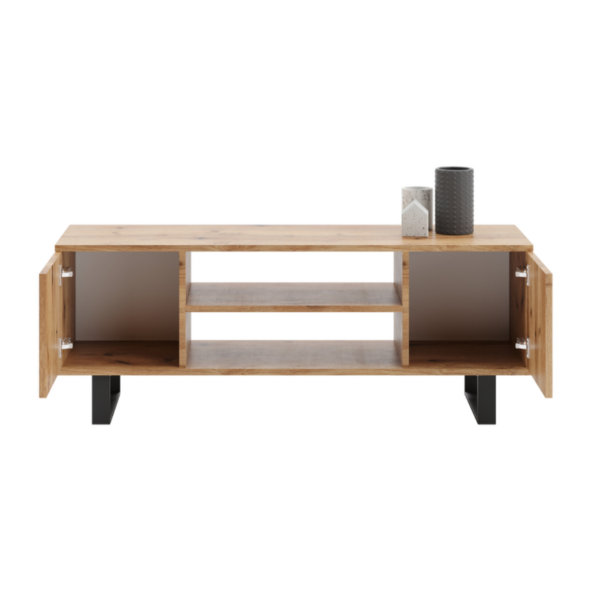 Mobile Porta TV Focus Loft in Quercia con Effetto Lamelle