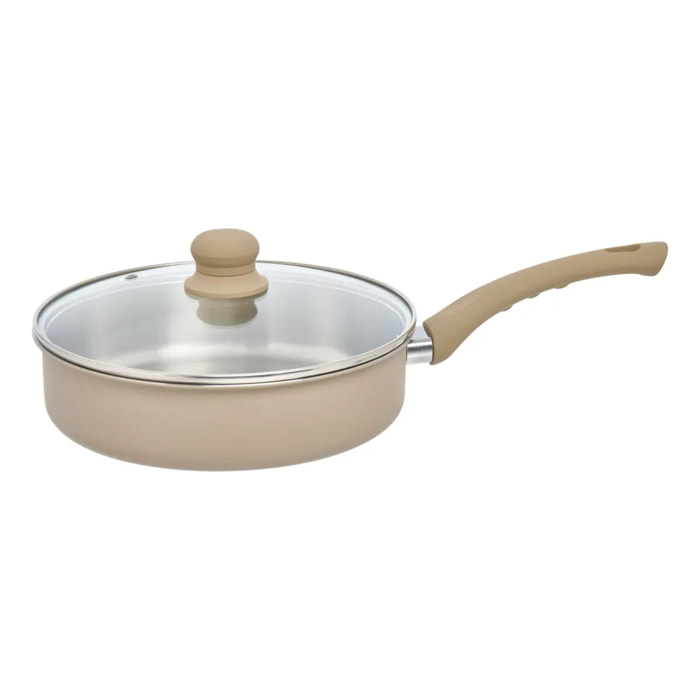Sauteuse Solstice D24cm aluminium beige