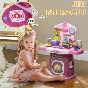 Cuisine enfant jouet d'imitation effets lumineux sonores nombreux accessoires rose