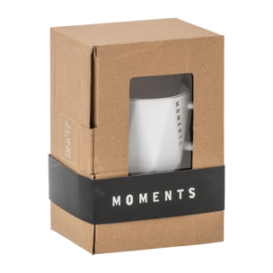 J-Line tasse + sous-tasse + cuillère Moments - céramique - blanc