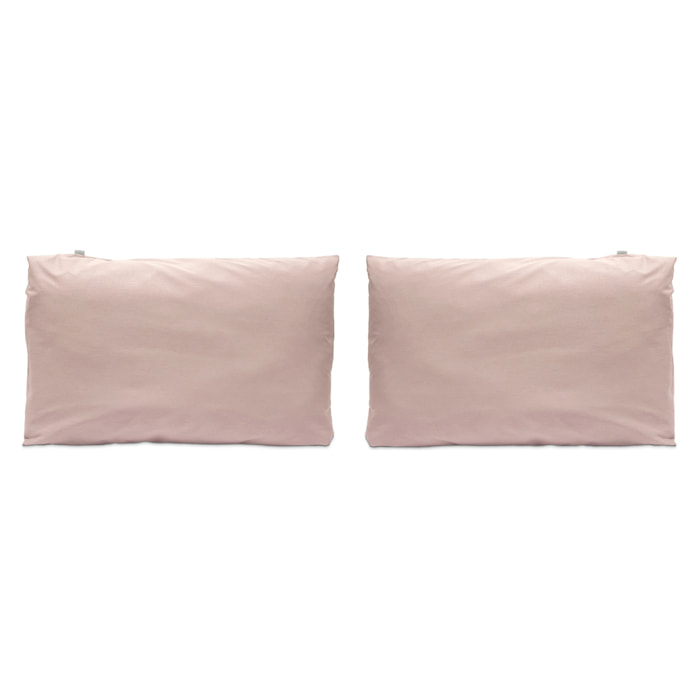 2 Taies d'oreiller CASUAL en coton - rose