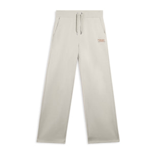 Pantaloni wide leg da donna con logo in strass bicolore