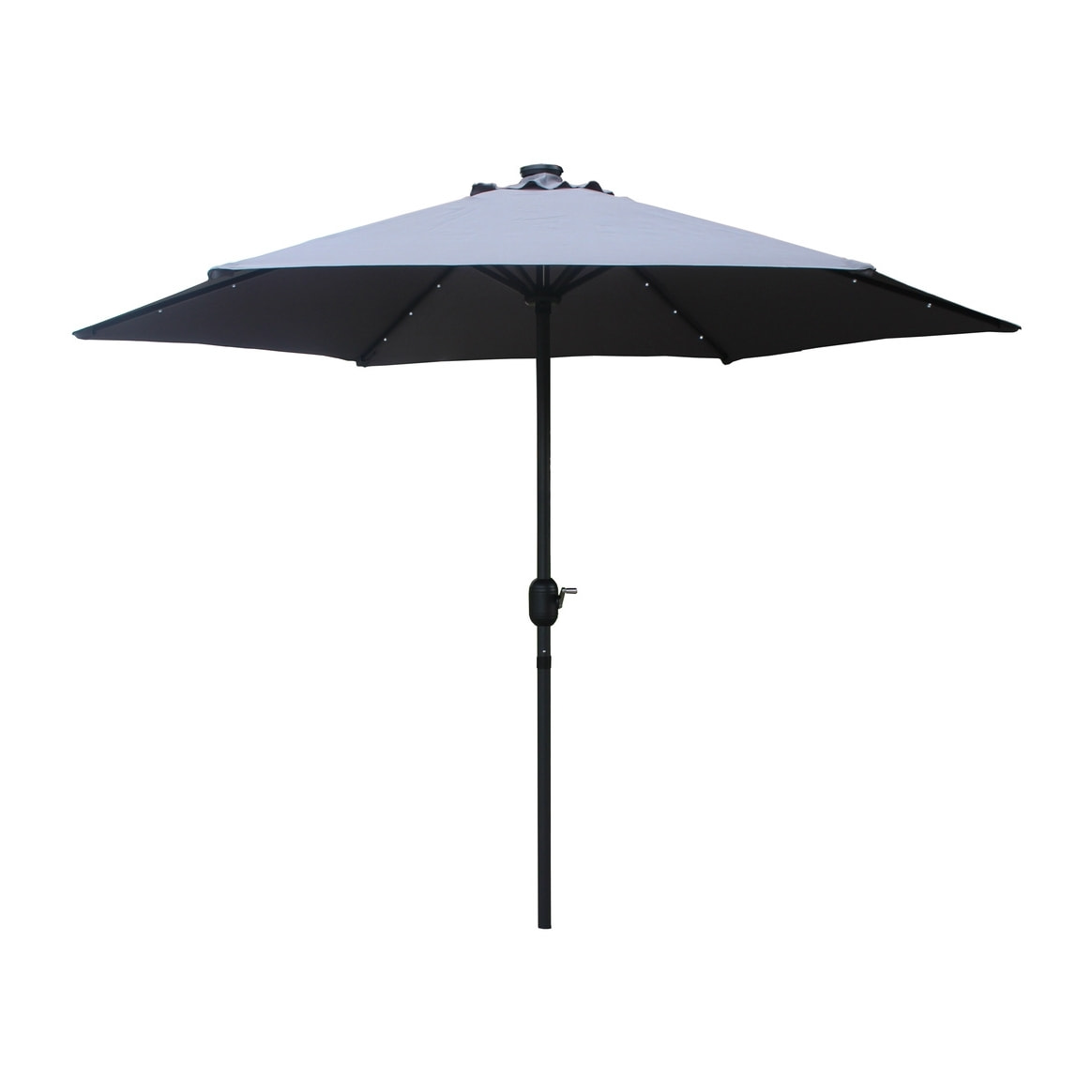 Parasol droit rond led Ø 2,7 m gris FEIRO