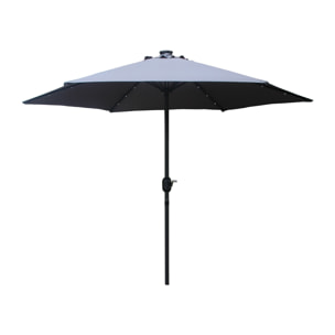 Parasol droit rond led Ø 2,7 m gris FEIRO