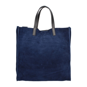 Borsa a mano da donna Made in Italy - Modello Novara Lux - Pelle Scamosciata - 34.5 x 32.0 x 17.0 cm