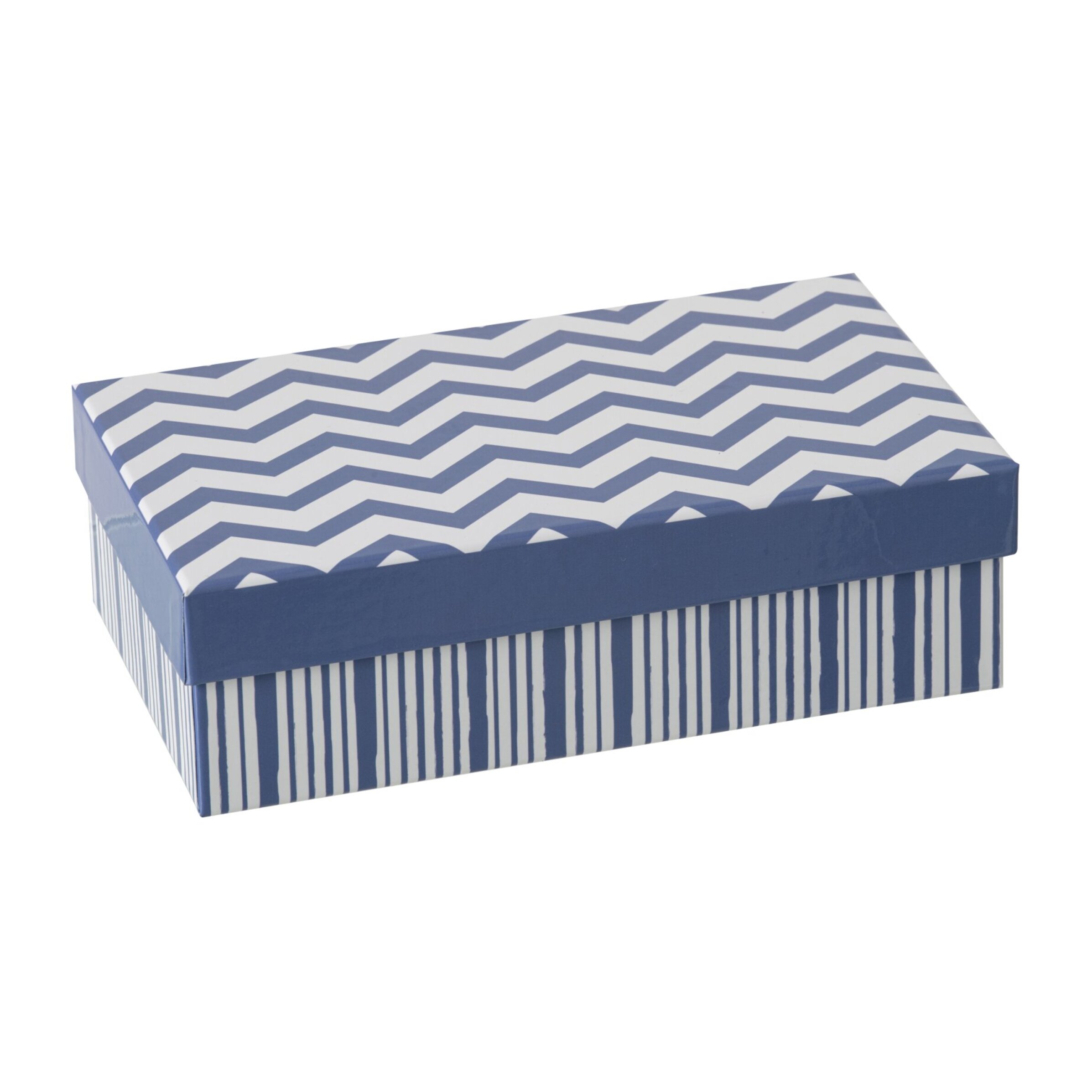 J-Line Tasse + Sous-tasse Ligné - porcelaine - bleu/blanc - small - set de 2