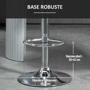 Lot de 2 tabourets de bar – Hauteur réglable – Pivotants 360°