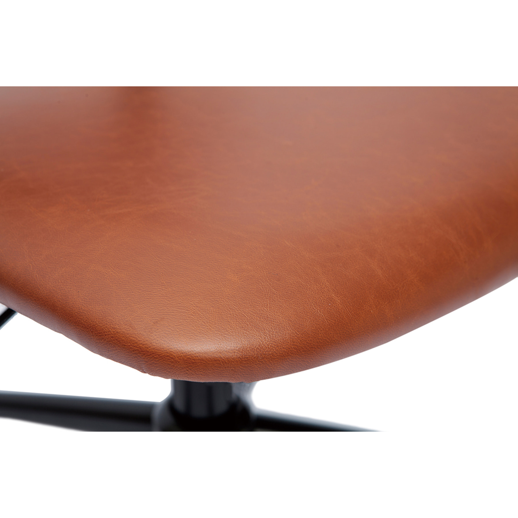 Chaise de bureau à roulettes vintage marron et métal noir LAB