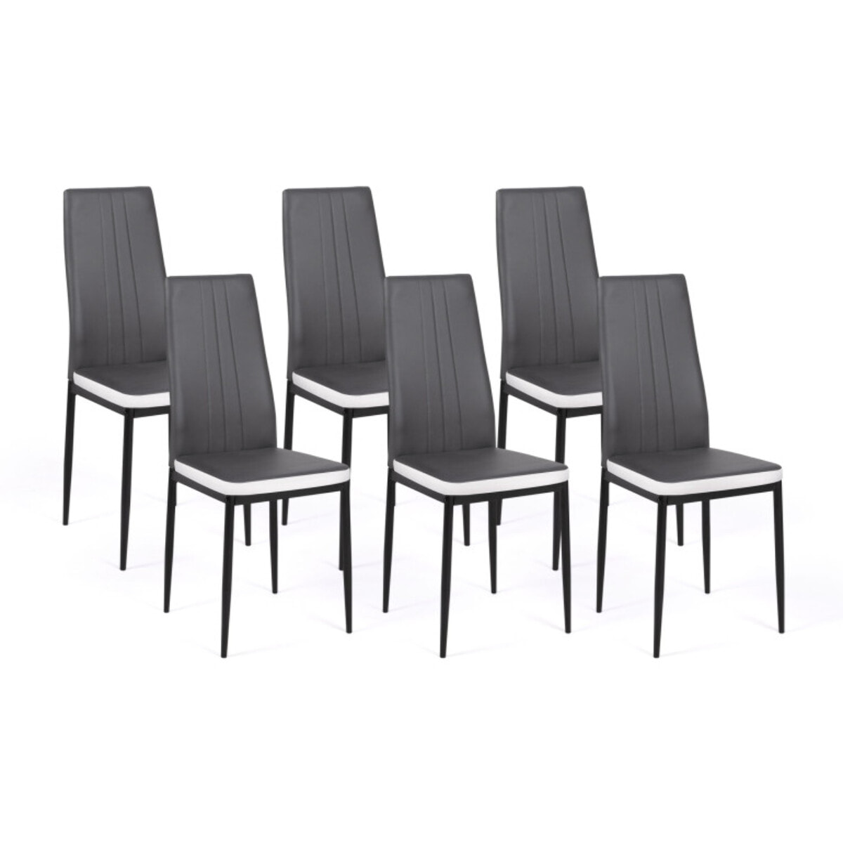 Chaises Jodie imitation cuir et pieds métal