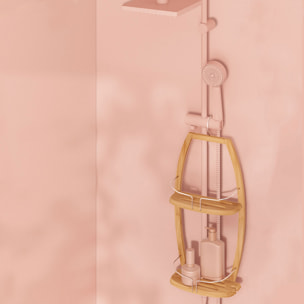 Serviteur de douche 2 niveaux Métal bambou
