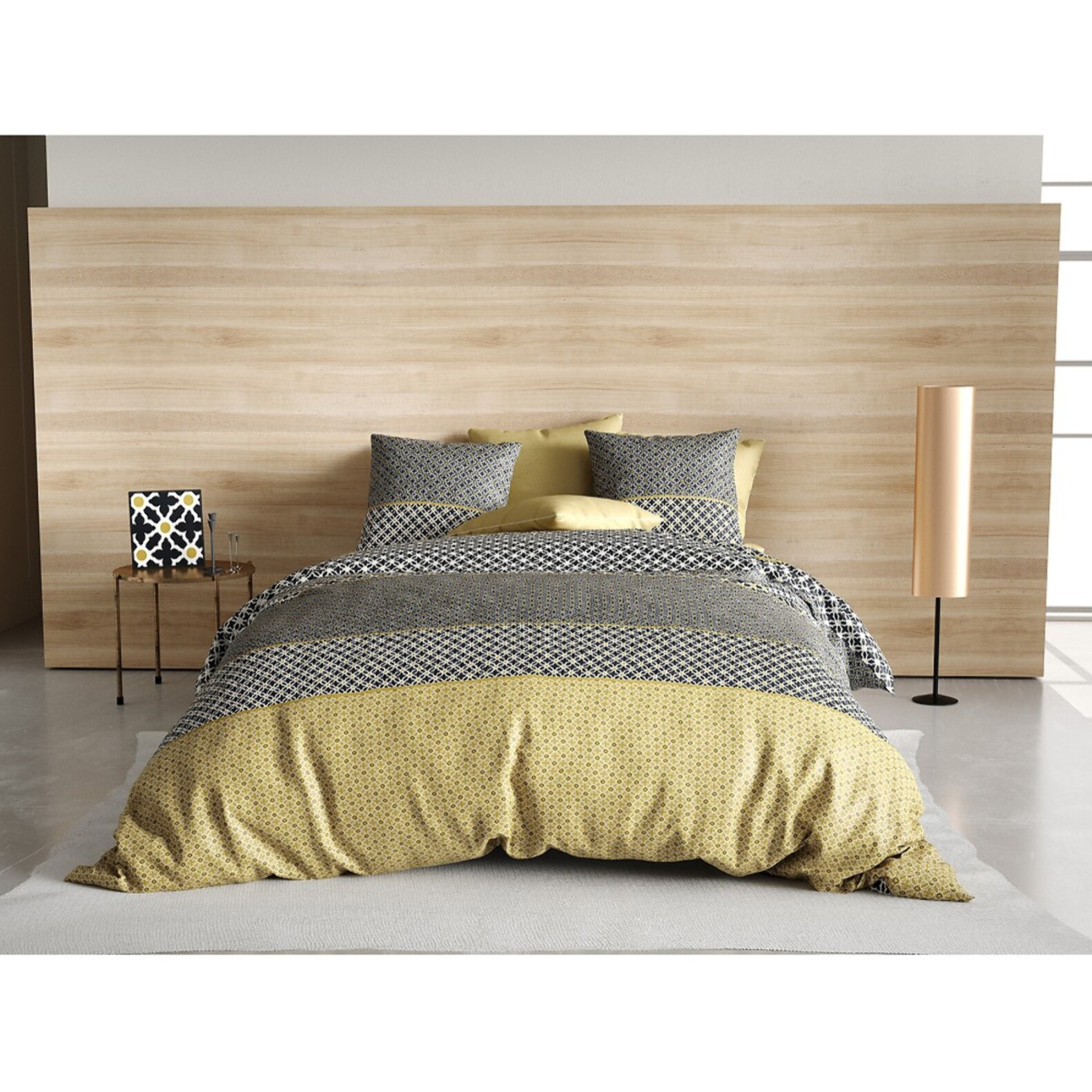 Parure Housse De Couette 3pcs avec Taies oreiller 100% coton 57fils Beho