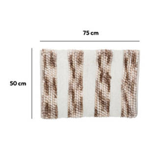 Tapis 50x75 cm Blanc Taupe