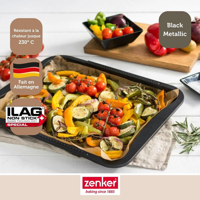 Plaque de four extensible de 35-52 x 32 cm Zenker Black Metallic