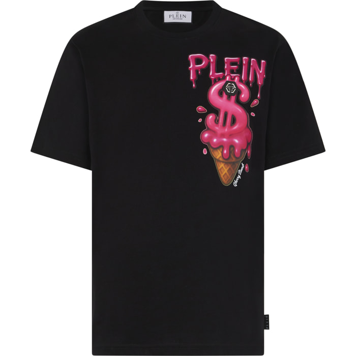 PHILIPP PLEIN Round Neck T-Shirt Ice Cream Dollar
