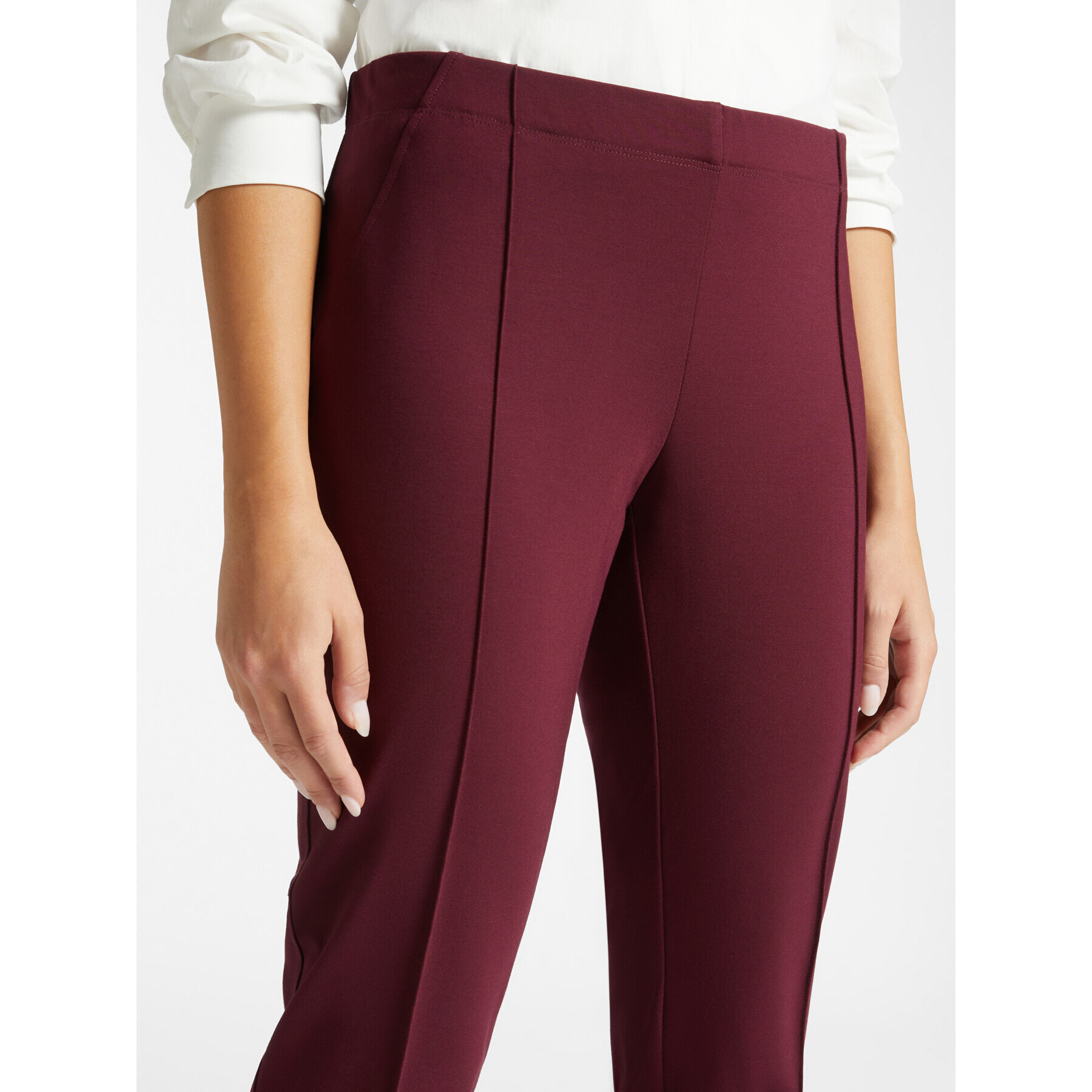 Elena Mirò - Pantaloni slim fit in punto Milano - Bordeaux