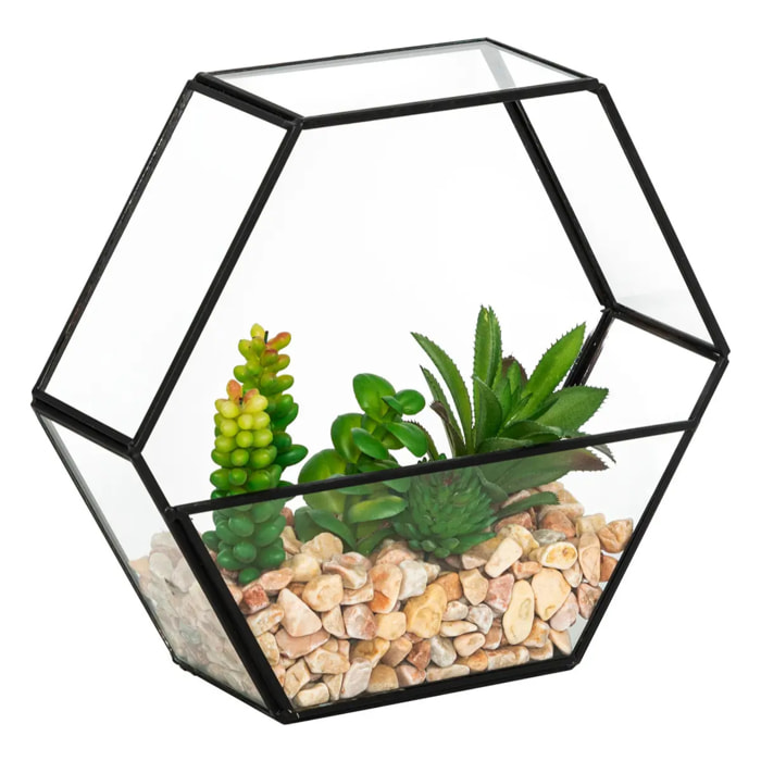 Terrarium artificiel Pia noir H20cm