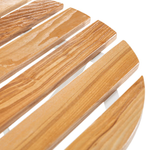 Mesa de Jardín Plegable Ambar de Madera y Metal Blanco