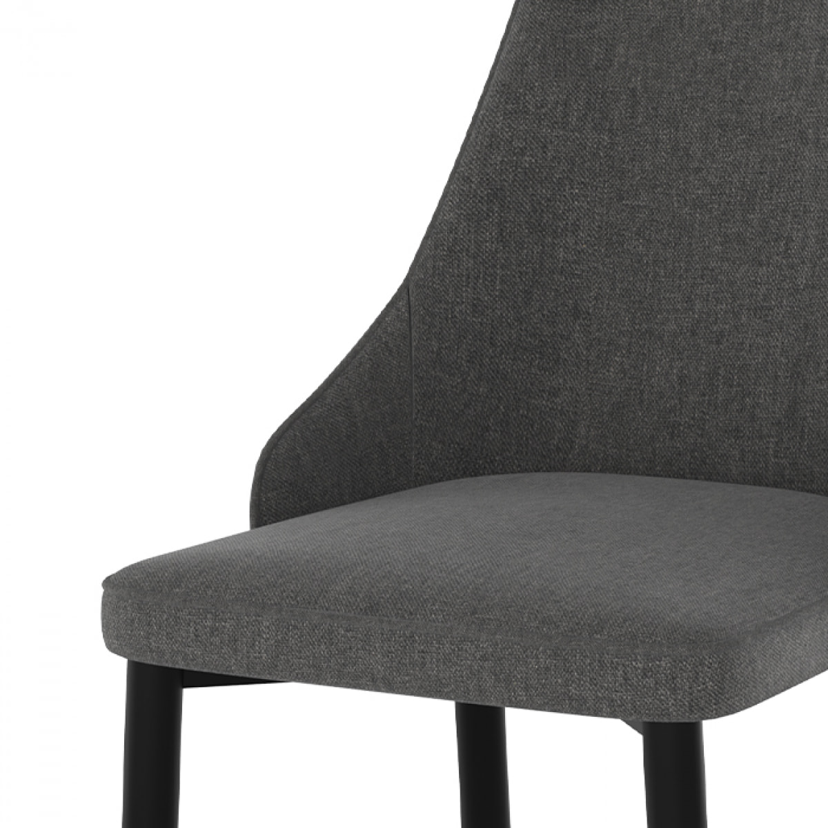 Lot de 2 chaises en tissu gris foncé et pieds en métal - Pipo