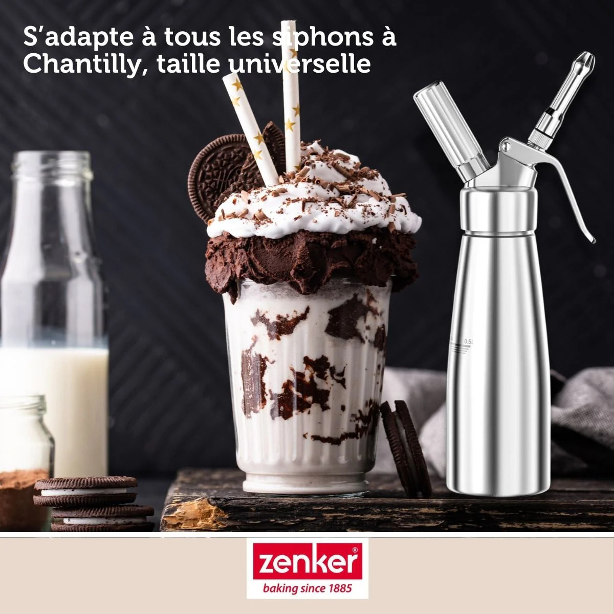 Lot de 18 cartouches de protoxyde d'azote pour siphon à Chantilly Zenker Smart Pastry