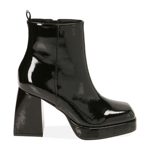 Ankle boots neri in naplack, tacco 9 cm