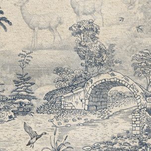 Nappe imprimée anti-tâches BLEU JUTE