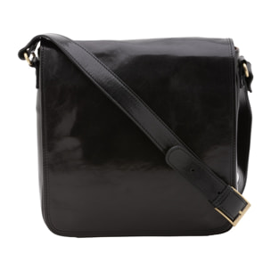 Borsa a tracolla da uomo in vera pelle - Modello False - Made in Italy - 29.0 x 28.0 x 9.0 cm