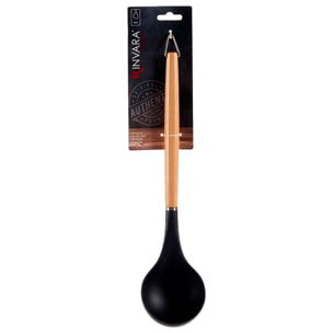 CUCHARA NYLON MANGO MADERA DE HAYA 32,5CM