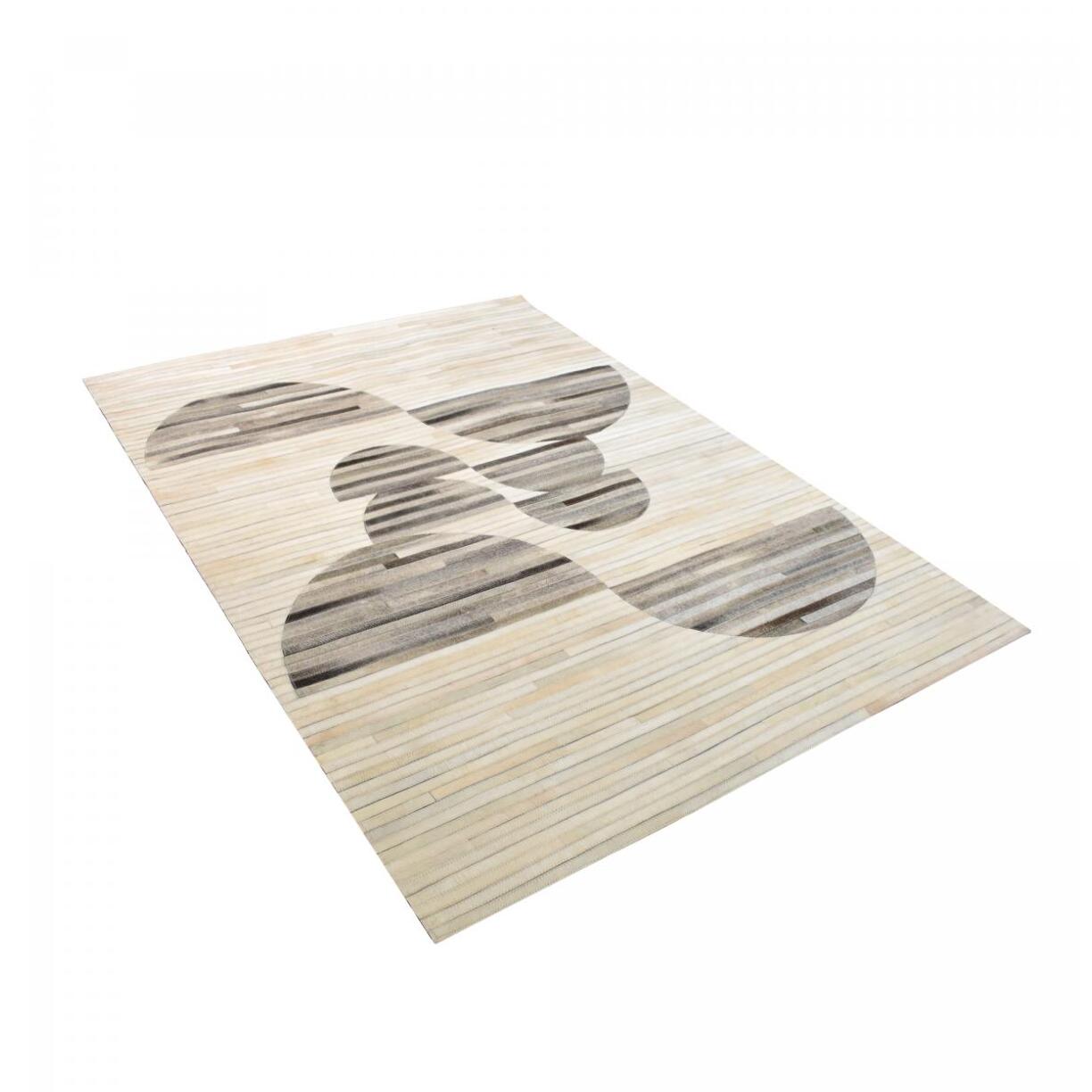 Tapis en cuir assemblé et cousu à la main JIHI