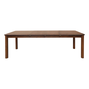 Table à manger rectangulaire extensible bois d'hévéa et placage chêne 6 à 10 places SOLENE
