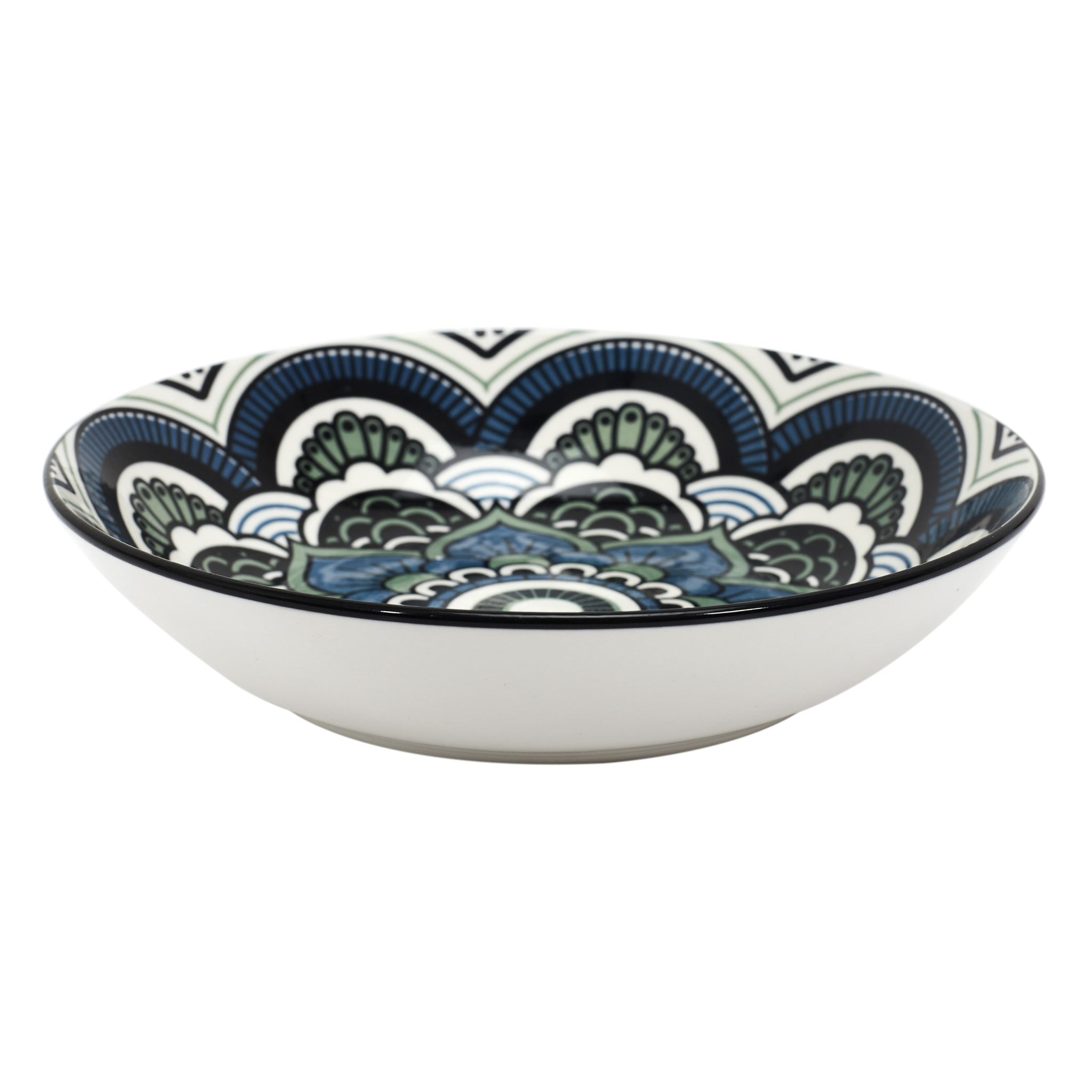 Assiette Mandala Creuse Bleu D20cm