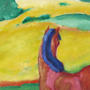 Poster Chevaux dans le paysage par Franz Marc Affiche sous cadre noir
