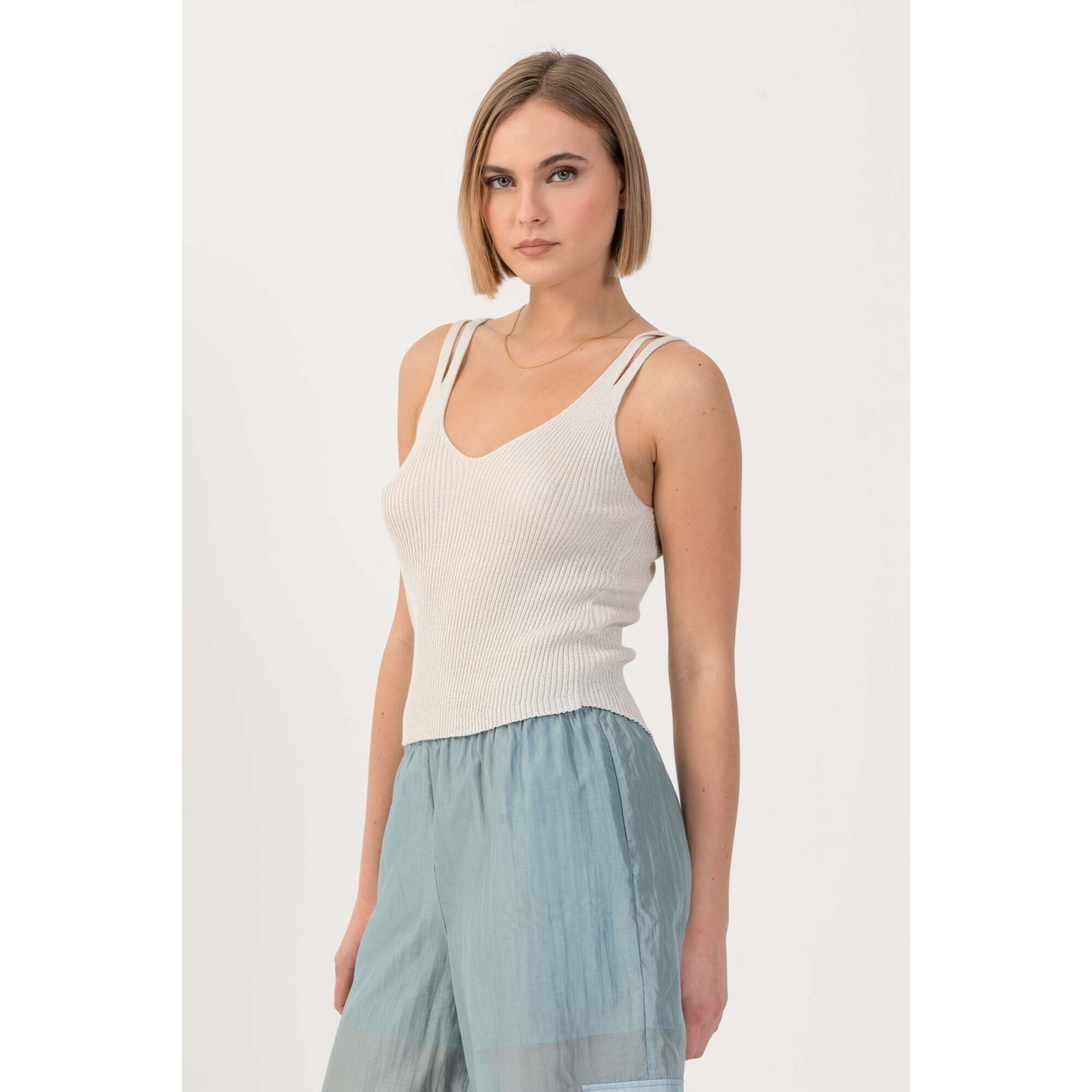 Kocca - Top in maglia lurex Donna, Fantasia, Scollo ampio