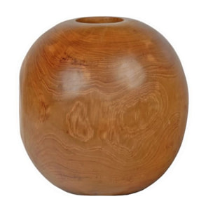 Vase décoratif rond D. 30 cm en bois de teck massif - FERGUS