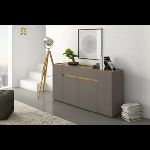 Credenza Moderna Madia In Melaminico Con 4 Ante E 1 Cassetto Mobile Contenitore Sala da Pranzo Soggiorno Design Senza Maniglie 170x85x40 cm Beige