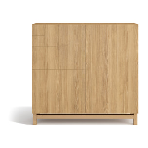 Zapatero Copenhague melamina roble dorado patas roble dorado 90x90x27 cm