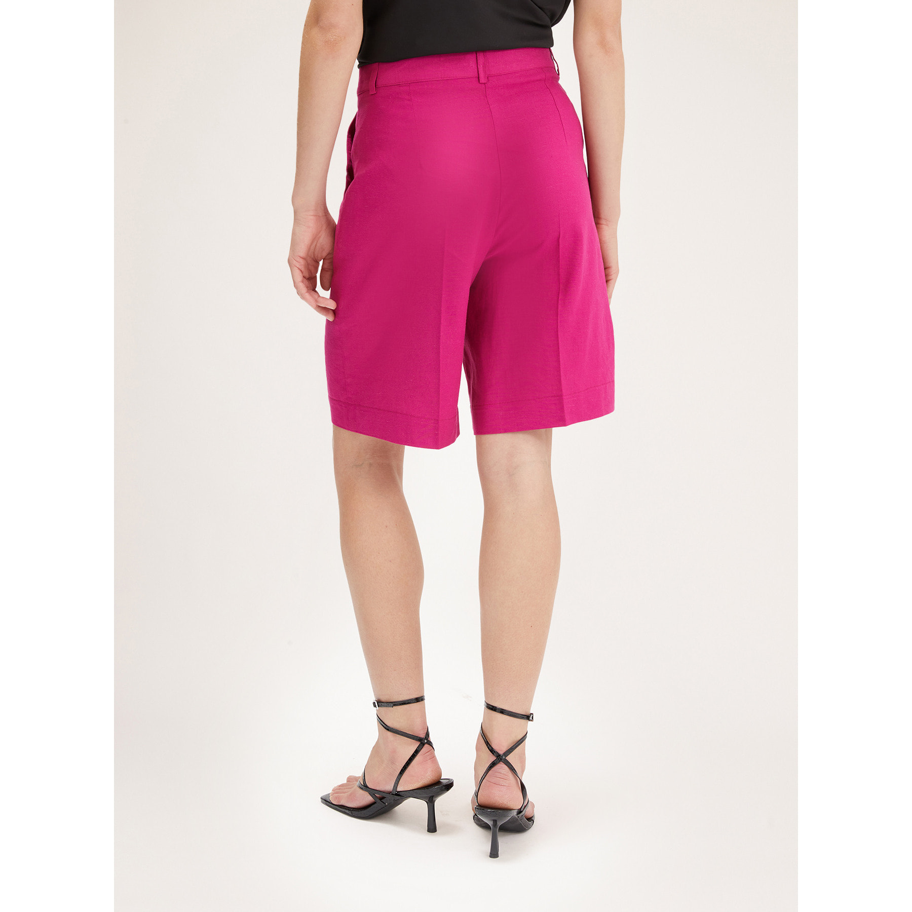 Motivi - Bermudas en viscosa de lino - Fuchsia