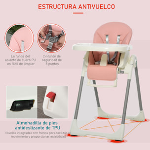 Trona para Bebé Evolutiva Ajustable y Plegable Rosa