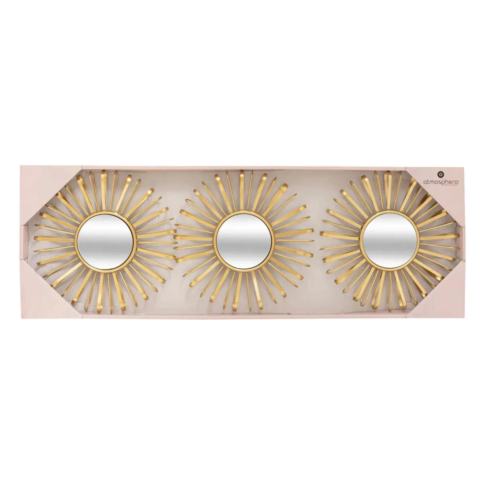 3 miroirs "Warren" doré D24,5cm