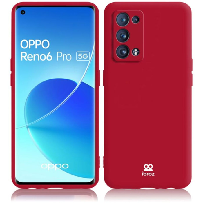 Coque IBROZ Oppo Reno 6 Pro Silicone rouge