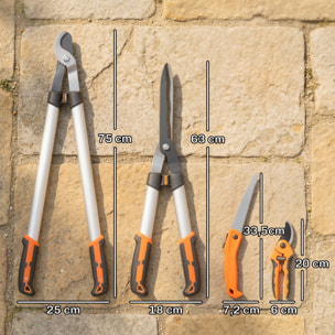 Ensemble 4 pièces taille-haies ébrancheur sécateur scie pliable