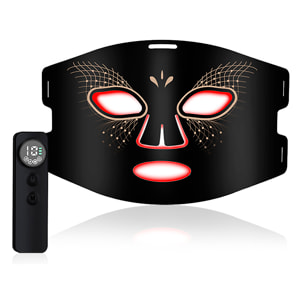 Máscara facial de tratamiento de luz LED con función de calefacción y terapia de 7 colores.