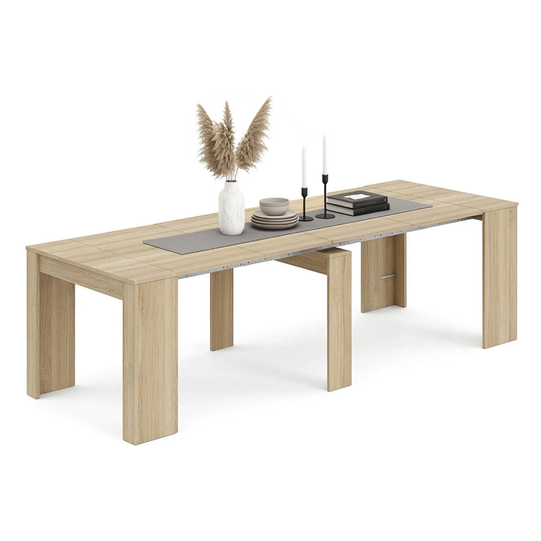 Mesa consola extensible en roble canadian 50-235x90 cm Denis Roble Canadian