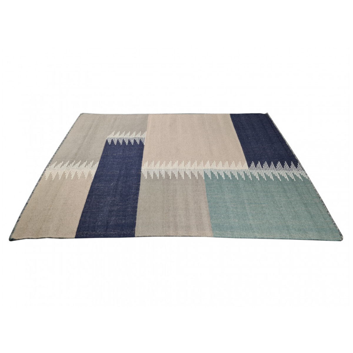 Tapis tissé en laine et coton motif patchwork 160x230cm - ADEL 045