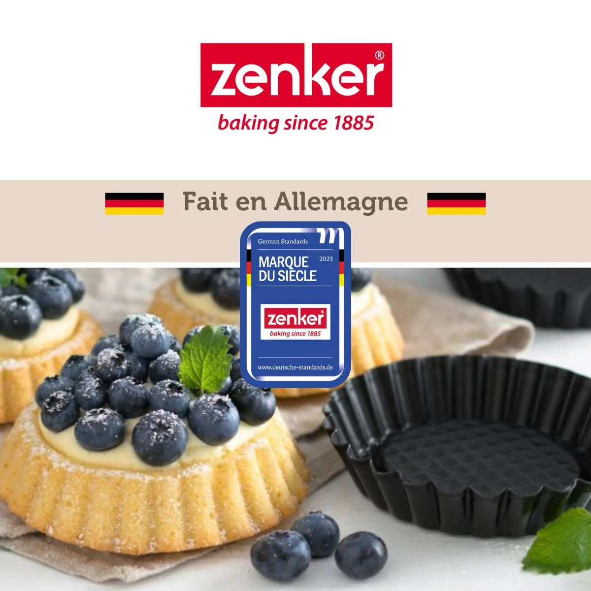 Ensemble de 12 Moules à tartelettes 10 cm Zenker Black Metallic